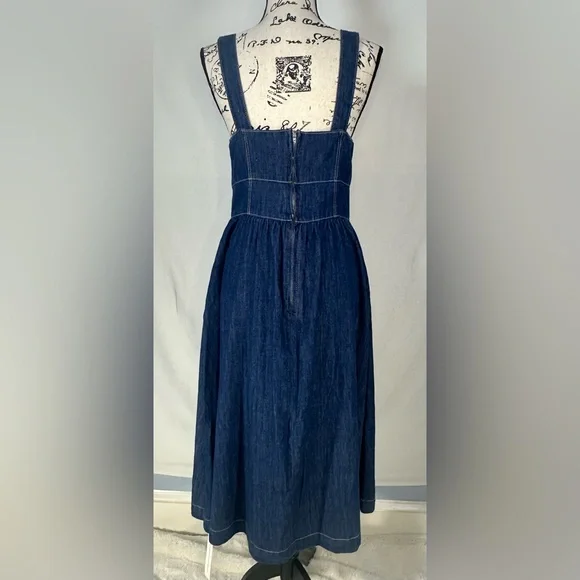 Reformation Tagliatelle Denim Midi Dress 8 Coastal Cowgirl Corset  Cottagecore - threedaughtersproperties.com